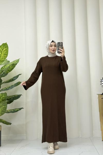 ARİA TRİKO ELBİSE Acı Kahve