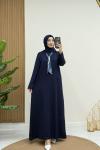 BADE FULARLI ELBİSE Lacivert