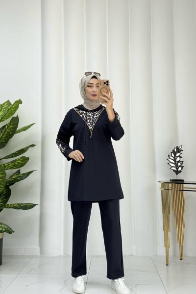 Berfu Leopar Takım Lacivert