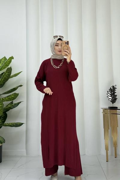 Mercan triko takım Bordo