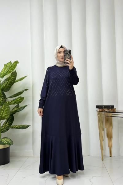 Nefise elbise Lacivert