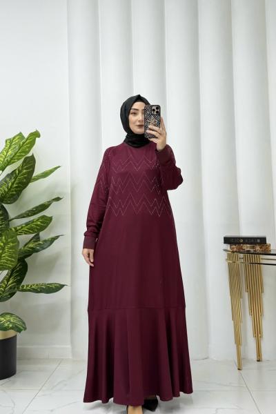 Nefise elbise Mürdüm