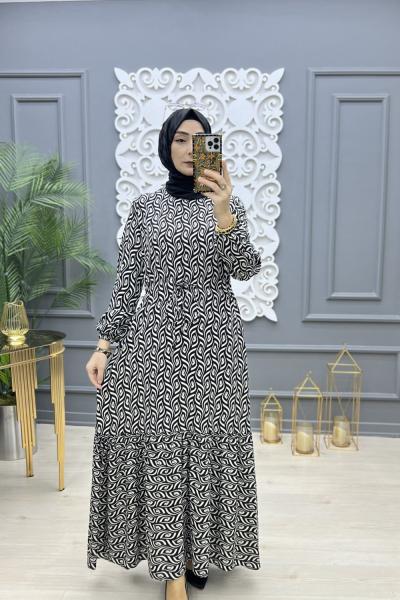 Sanem Elbise Siyah Beyaz