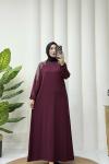 Frida elbise Bordo