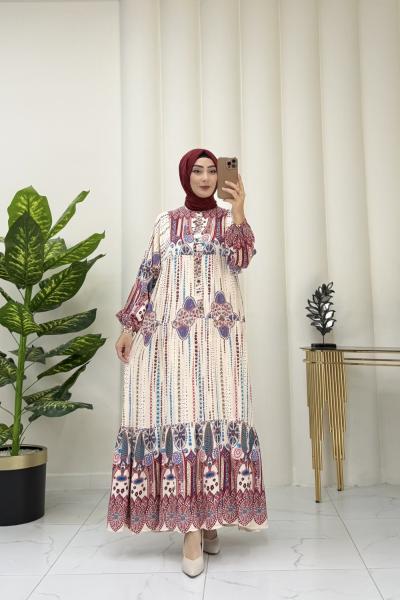 Liyana elbise Bordo